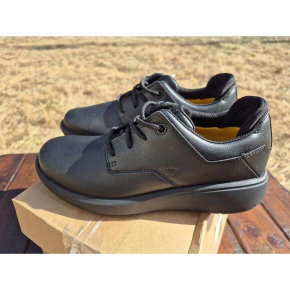 Cat Footwear Women's Prorush Sr+ Oxford Food Service Work Shoes Black Leather 5 - Picture 5 of 9